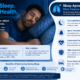 Infographic explaining sleep apnea, blood oxygen saturation monitoring, and the benefits of overnight SpO₂ tracking during sleep.